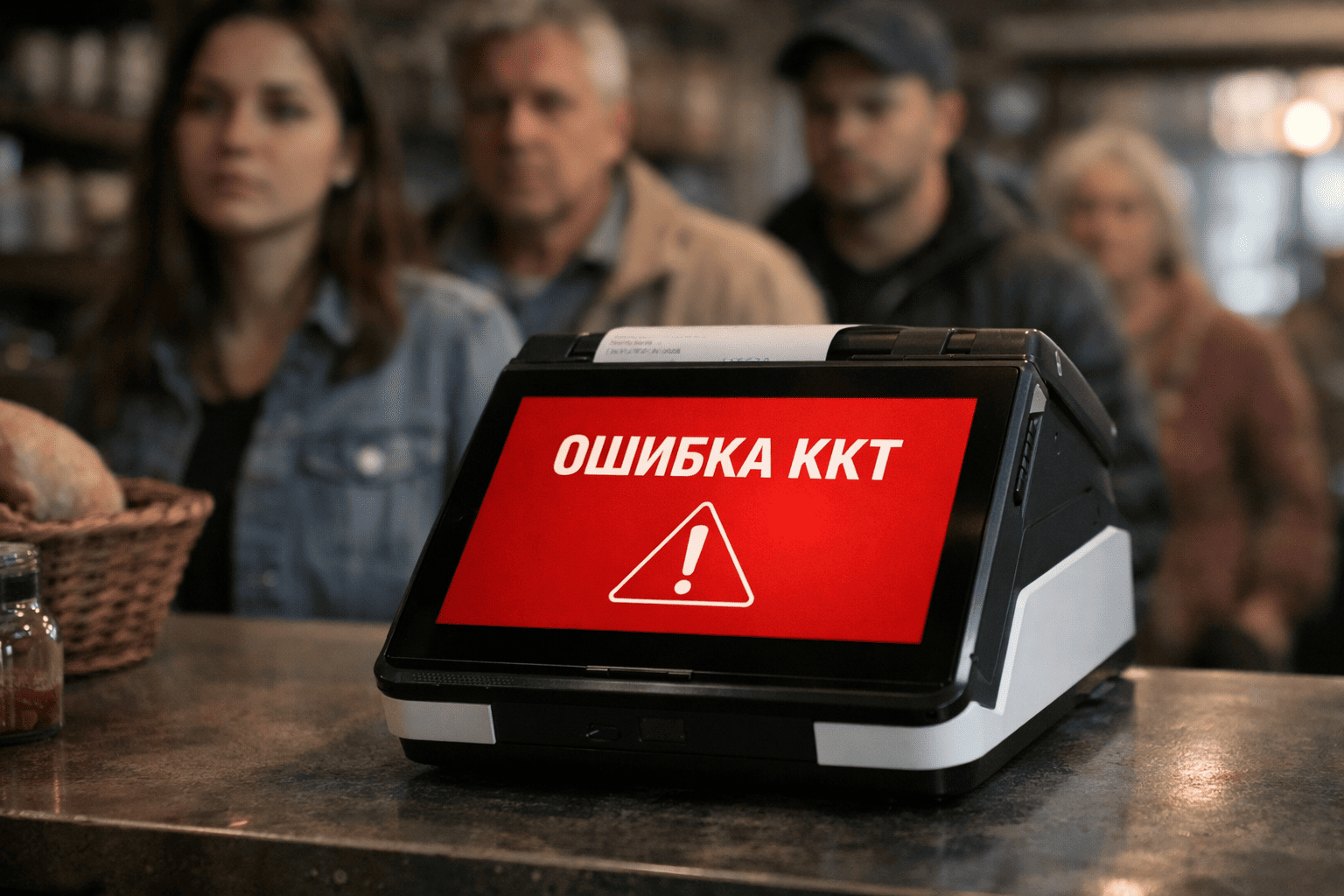 Сломанный кассовый аппарат и ошибка