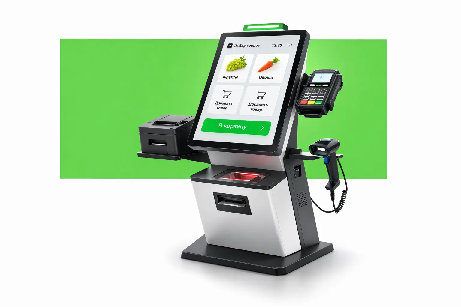 Кассовая зона магазина с дополнительным оборудованием